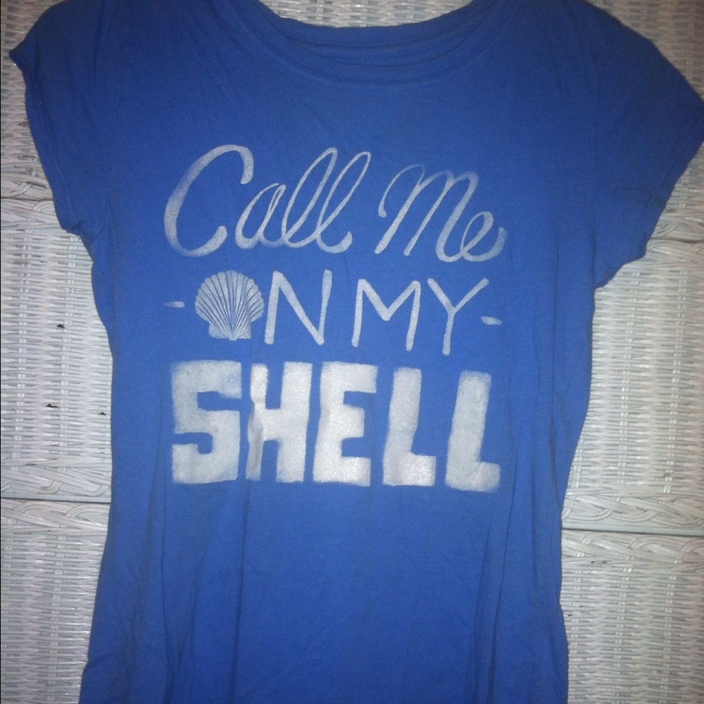 Blue "Call Me On My Shell" T-Shirt
